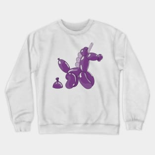 Bright purple balloon unicorn making a balloon unicorn poop... Crewneck Sweatshirt